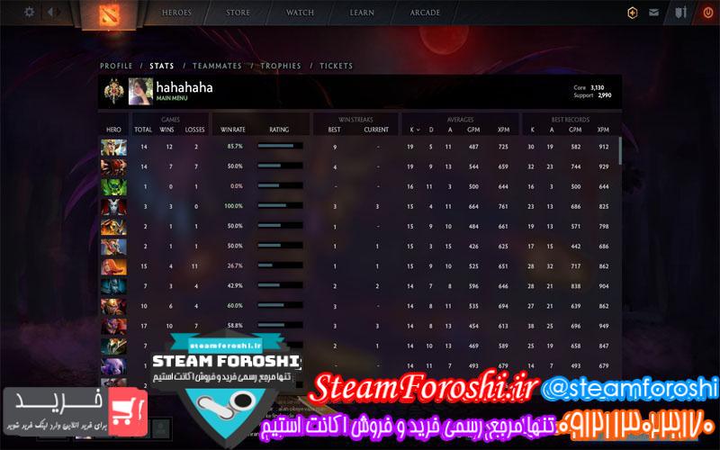 فروش اکانت دوتا ۲ کد ۴۶۶۱