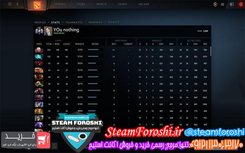 فروش اکانت دوتا ۲ کد ۴۶۷۶