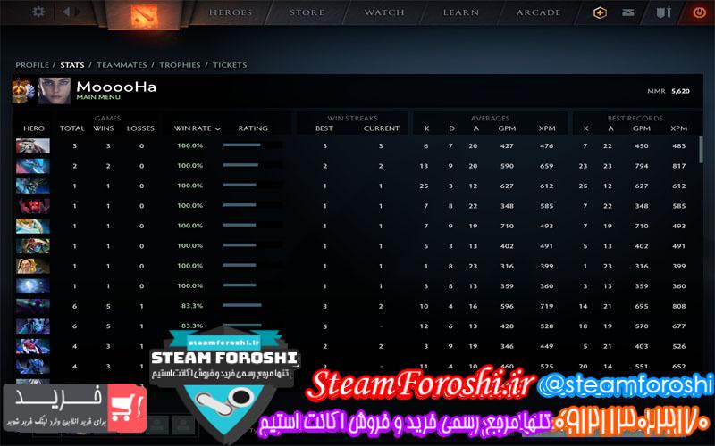 فروش اکانت دوتا ۲ کد ۴۷۱۳