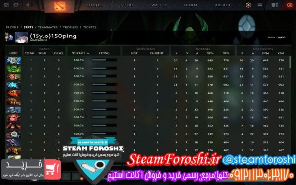 فروش اکانت دوتا ۲ کد ۴۷۴۳