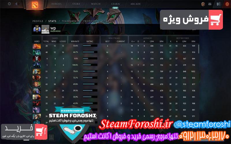 فروش اکانت دوتا ۲ کد ۴۷۴۷