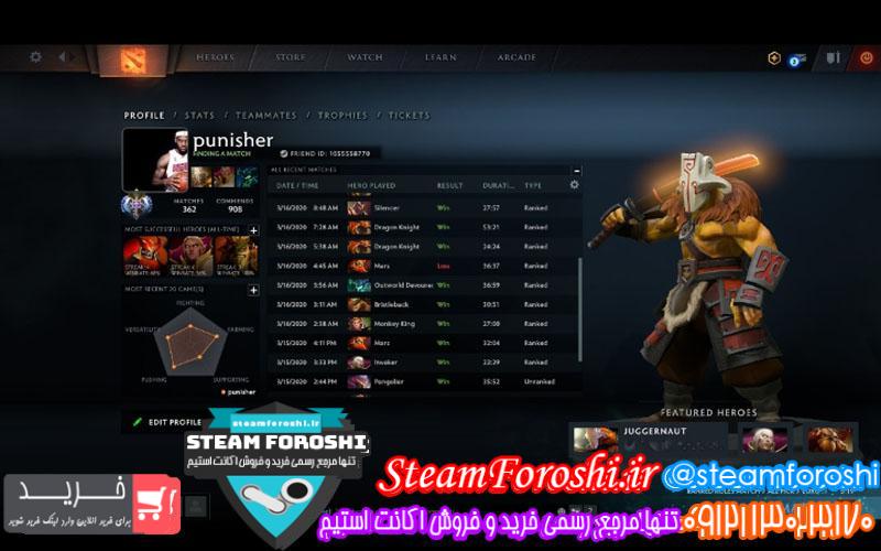 فروش اکانت دوتا ۲ کد ۴۷۷۸