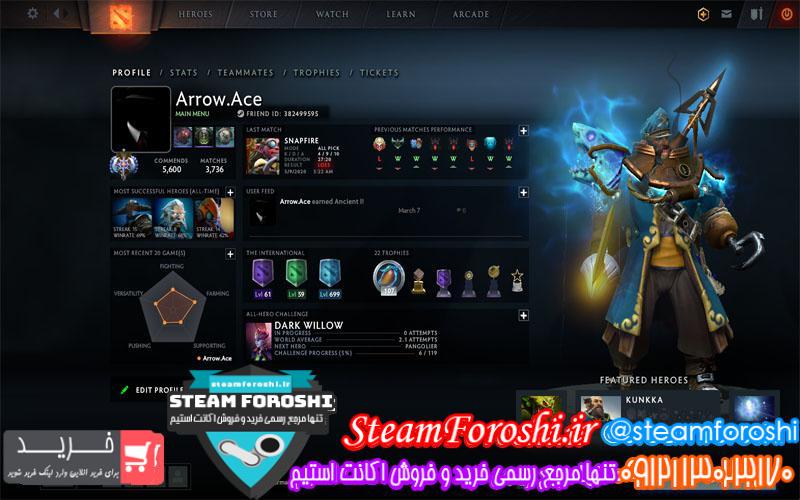 فروش اکانت دوتا ۲ کد ۴۷۸۶