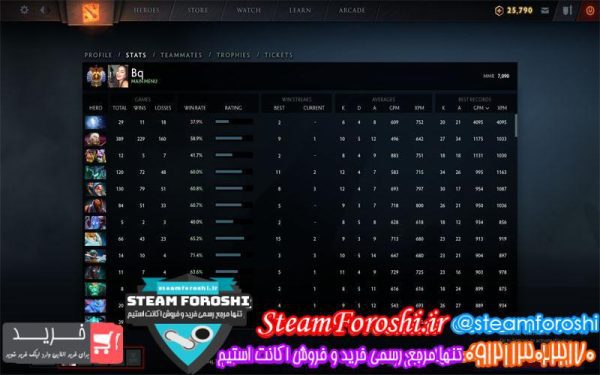 فروش اکانت دوتا ۲ کد ۴۷۹۹