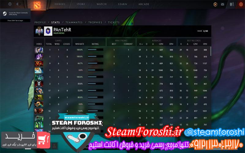 فروش اکانت دوتا ۲ کد ۴۸۲۳