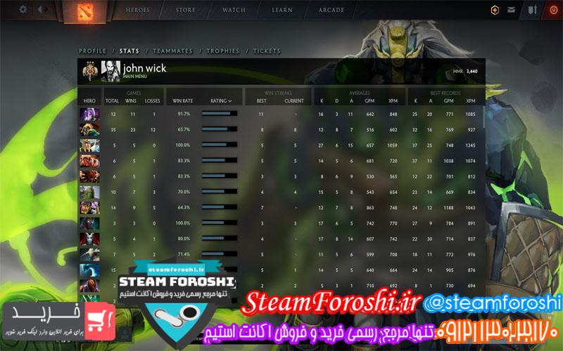 فروش اکانت دوتا ۲ کد ۴۸۷۱