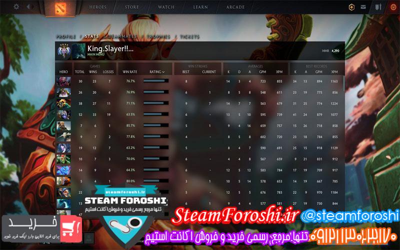 فروش اکانت دوتا ۲ کد ۴۸۹۸