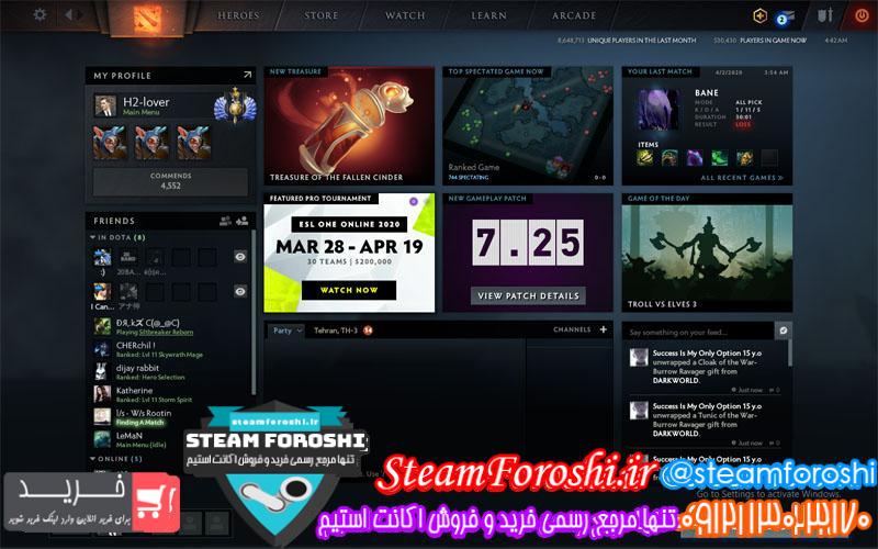 فروش اکانت دوتا ۲ کد ۴۹۰۷