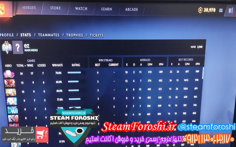 فروش اکانت دوتا ۲ کد ۴۹۳۱