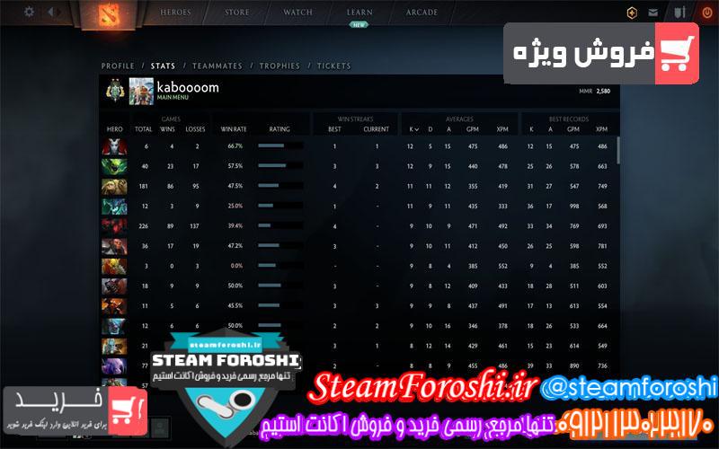 فروش اکانت دوتا ۲ کد ۵۰۲۲