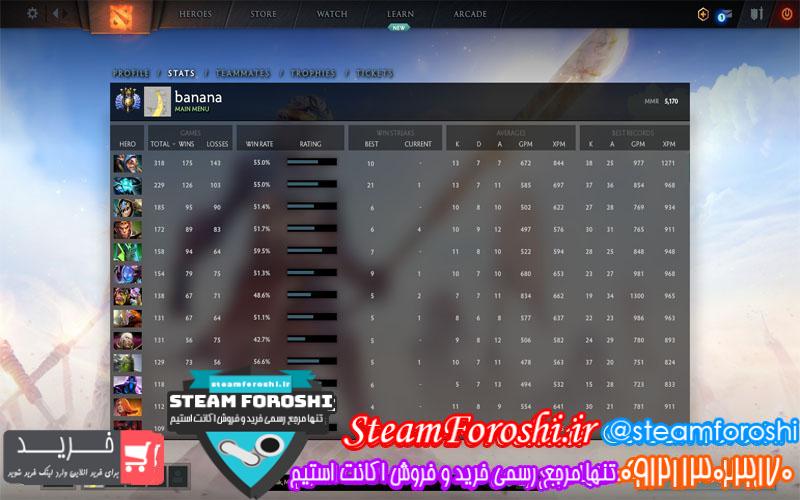 فروش اکانت دوتا ۲ کد ۵۰۸۳