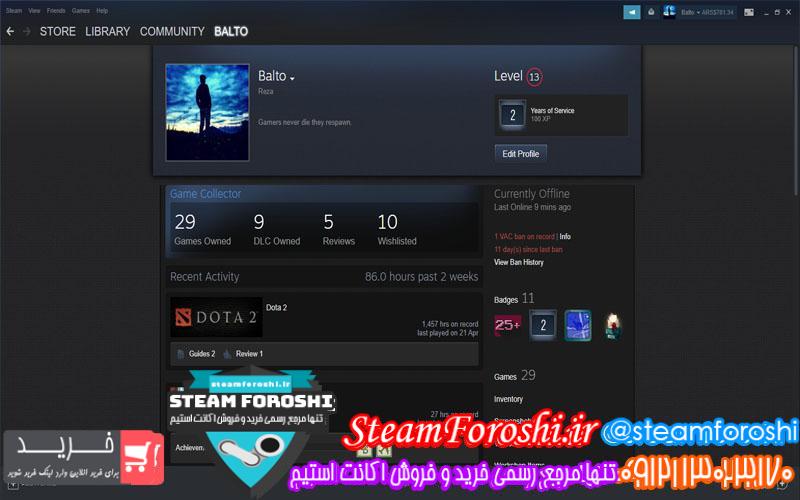 فروش اکانت استیم کد 5122