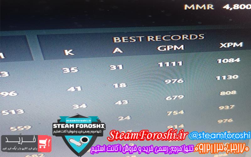 فروش اکانت دوتا ۲ کد 5196