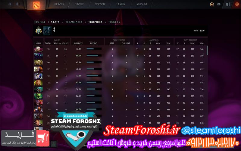 فروش اکانت دوتا ۲ کد 5246