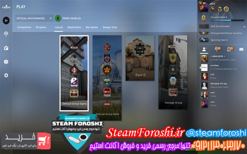 فروش اکانت cs go کد 5287