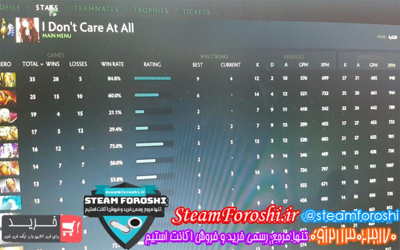 فروش اکانت دوتا ۲ کد 5370