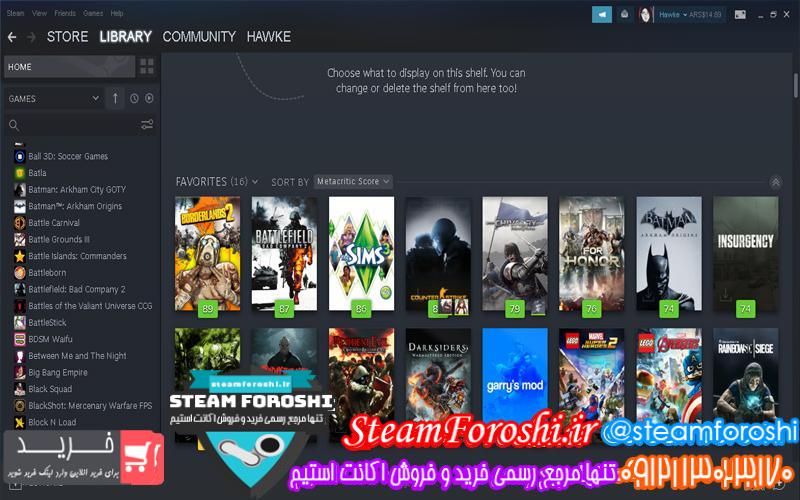 فروش اکانت استیم کد ۵۳۸۵