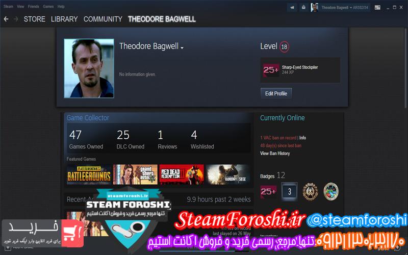 فروش اکانت استیم کد 5422