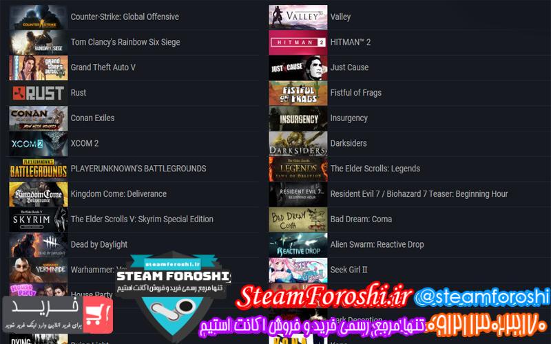 فروش اکانت استیم کد 5443