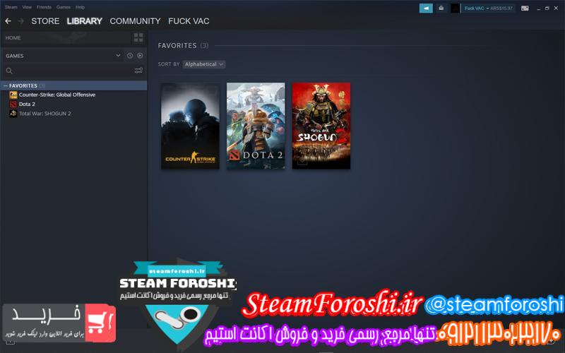 فروش اکانت استیم کد ۵۴۵۵