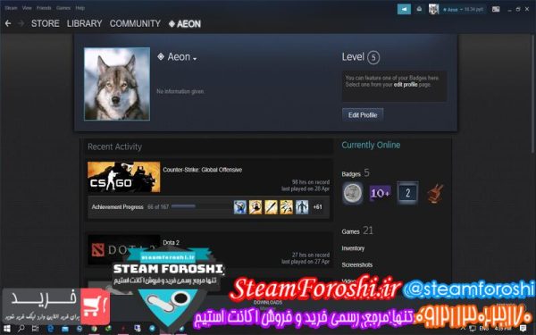 فروش اکانت cs go کد 5460