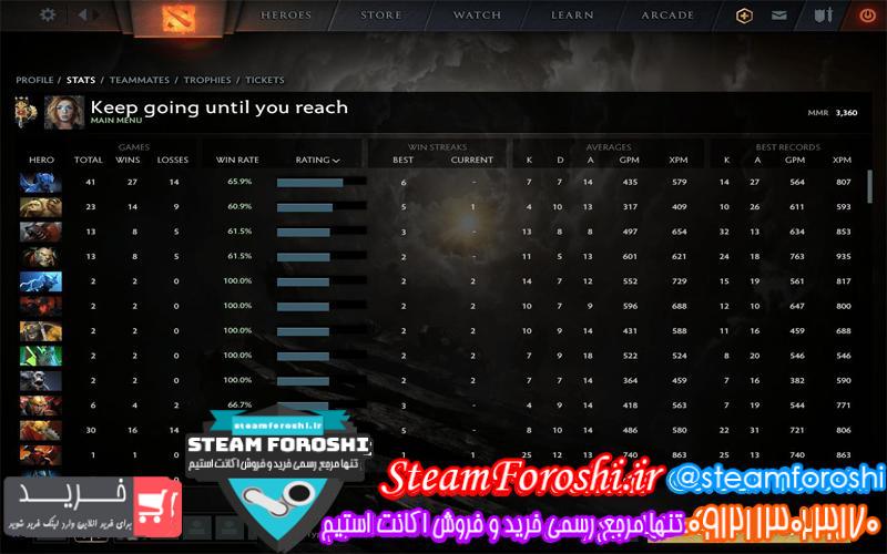 فروش اکانت دوتا ۲ کد 5479