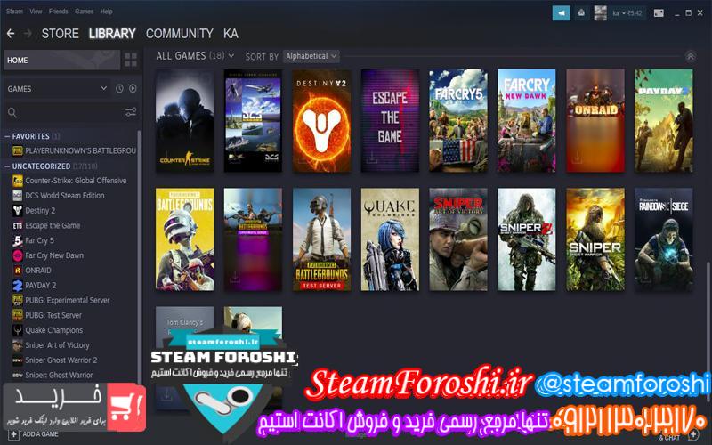 فروش اکانت استیم کد 5490