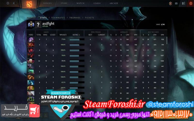 فروش اکانت دوتا ۲ کد 5667