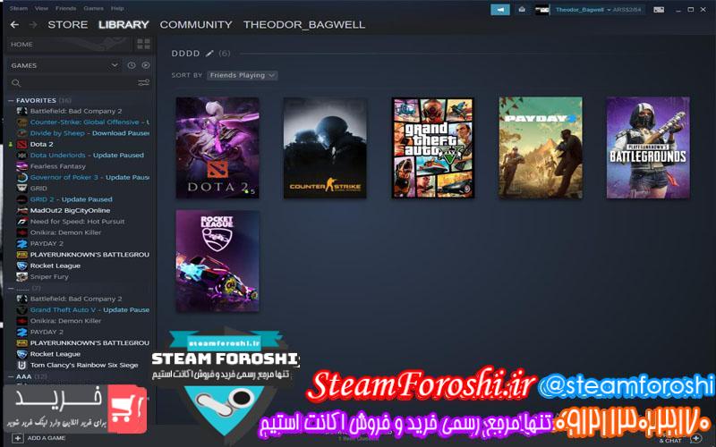 فروش اکانت استیم کد ۵۶۱۸