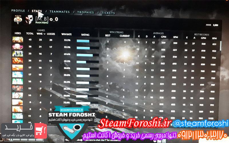 فروش اکانت دوتا ۲ کد 5701