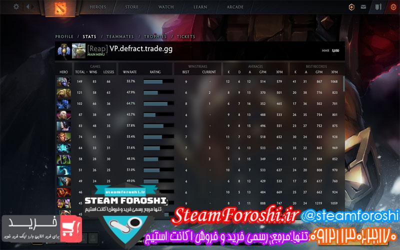 فروش اکانت دوتا ۲ کد 5732