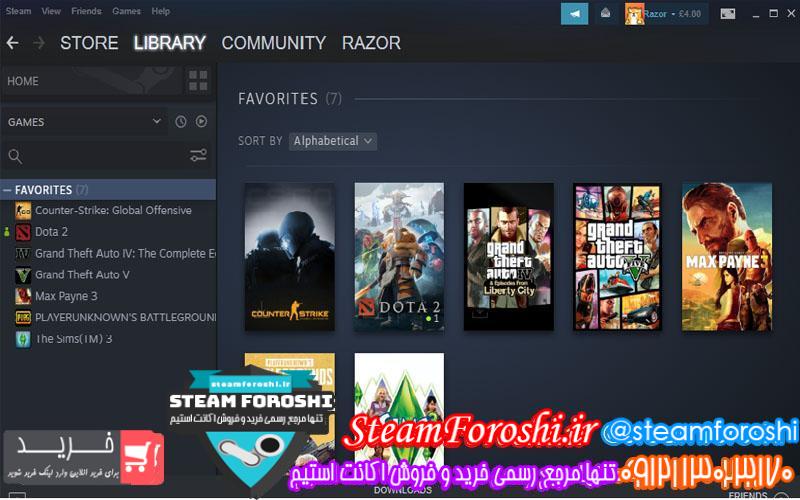 فروش اکانت استیم کد 5770