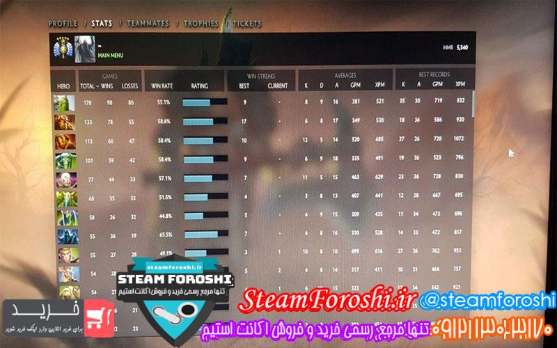 فروش اکانت دوتا 2 کد 5799