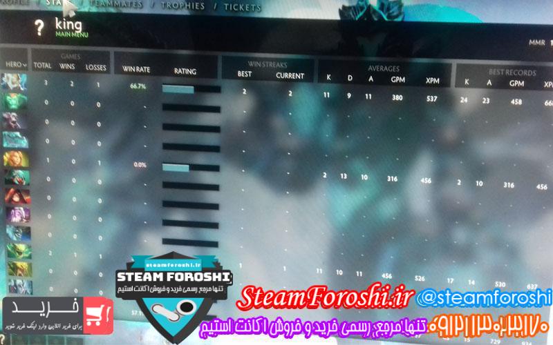 فروش اکانت دوتا 2 کد 5859