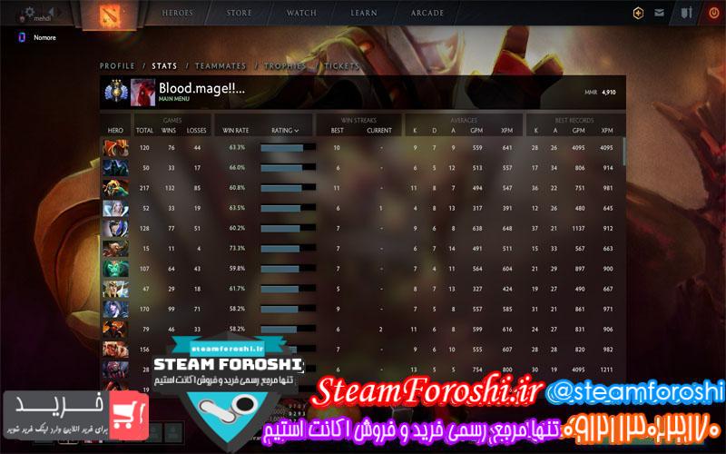 فروش اکانت دوتا 2 کد 5941