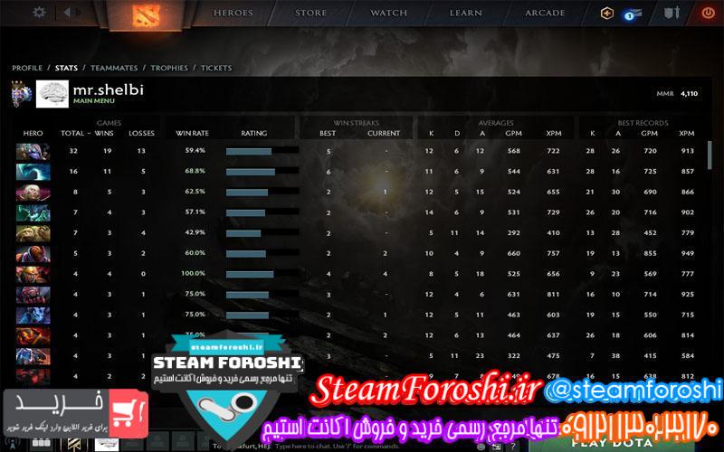 فروش اکانت دوتا 2 کد 6018