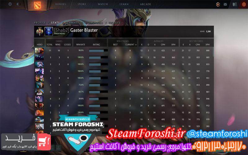 فروش اکانت دوتا 2 کد 6097