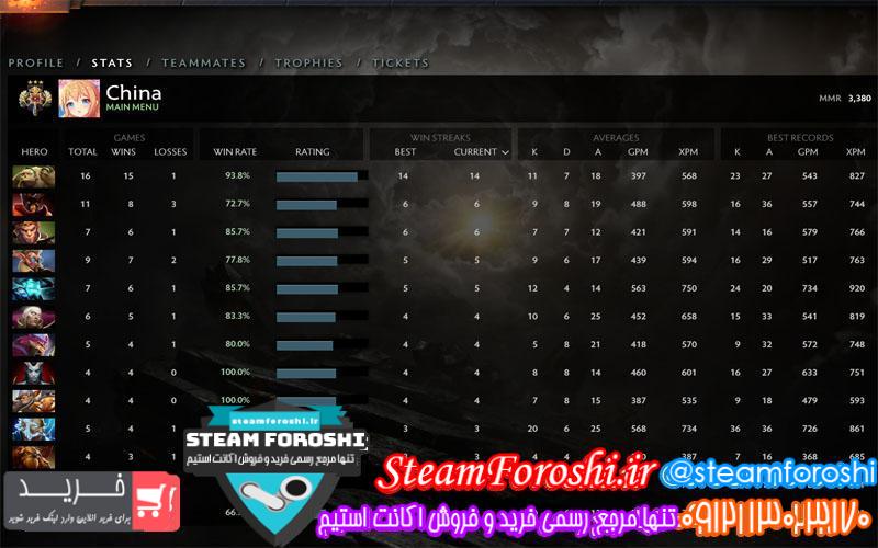 فروش اکانت دوتا 2 کد 6127