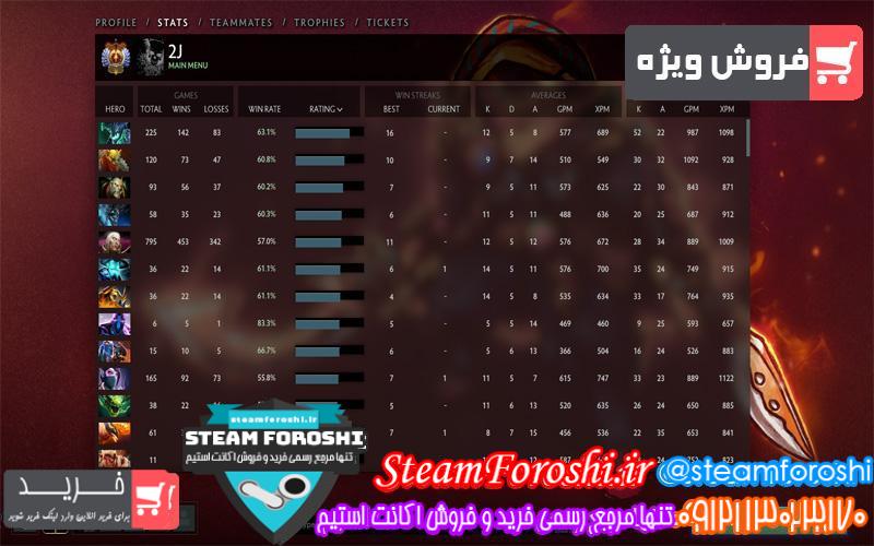 فروش اکانت دوتا 2 کد 6167