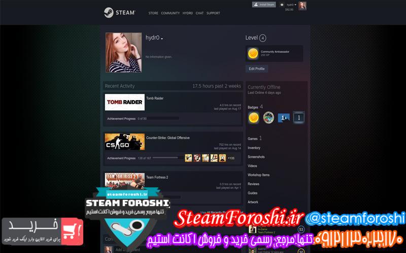 فروش اکانت استیم کد 6179