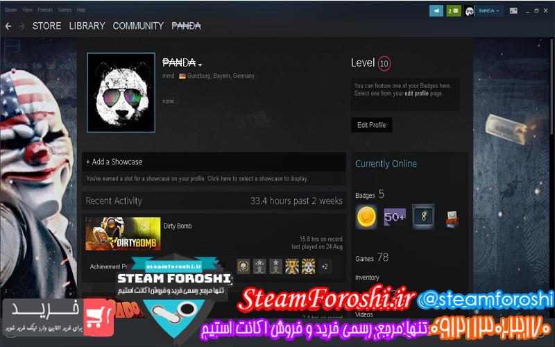 فروش اکانت استیم کد 6214