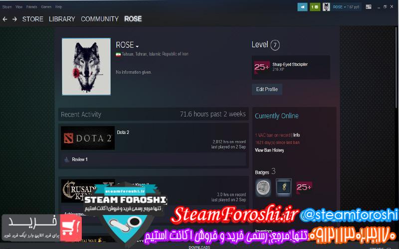 فروش اکانت استیم کد 6291