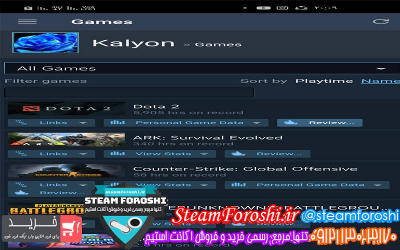 فروش اکانت استیم کد 6333