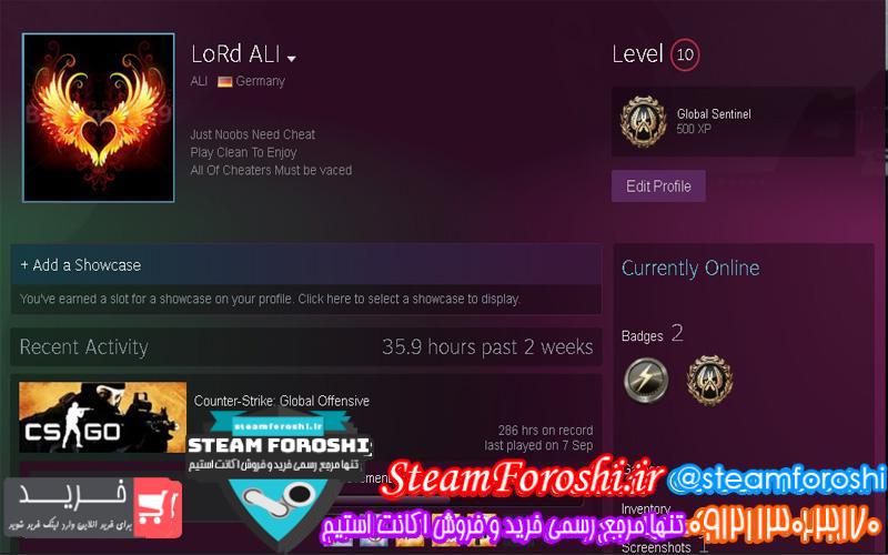 فروش اکانت cs go کد `6363