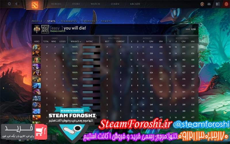 فروش اکانت دوتا 2 کد 6369