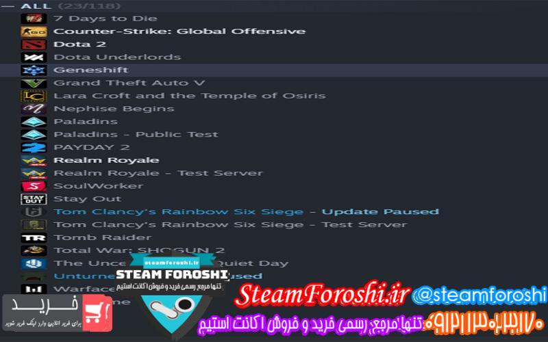 فروش اکانت استیم کد 6417