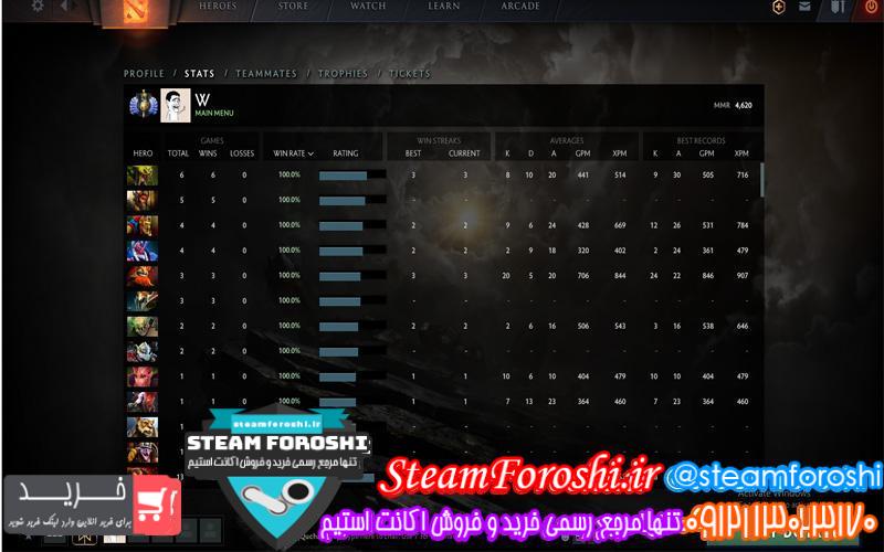 فروش اکانت دوتا 2 کد 6433