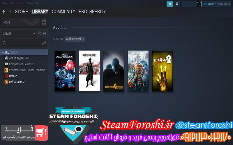 فروش اکانت استیم کد 6474