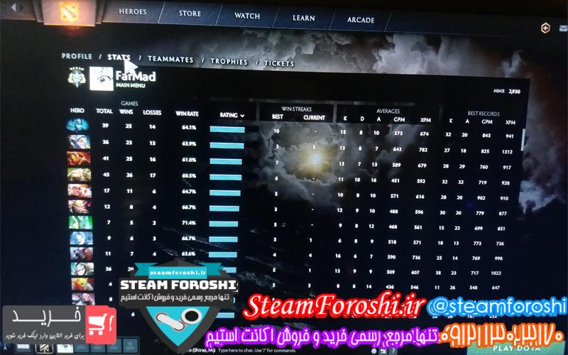 فروش اکانت دوتا 2 کد 6525