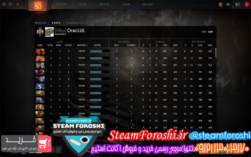 فروش اکانت دوتا 2 کد 6620